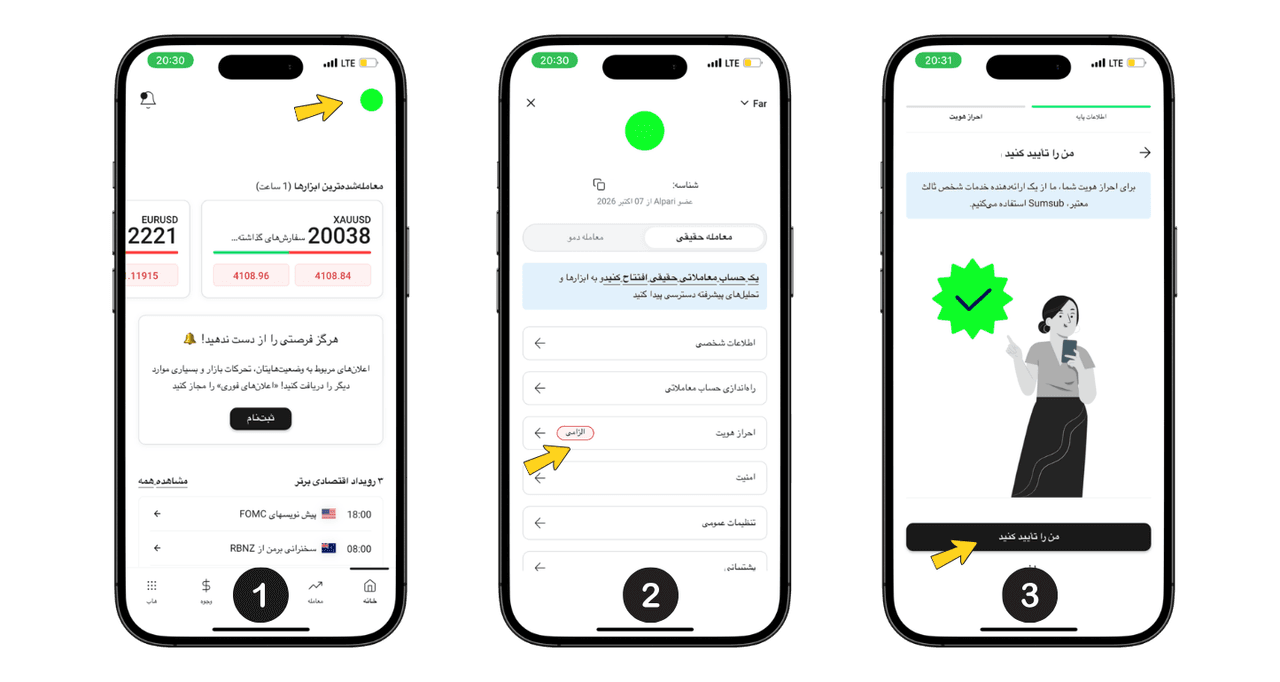 مراحل اول تا سوم احراز هویت در آلپاری